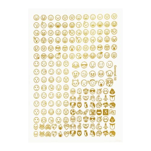Emoji & Smiley Golden Embossed Insert Sheet A4 For Resin Art (TR899)