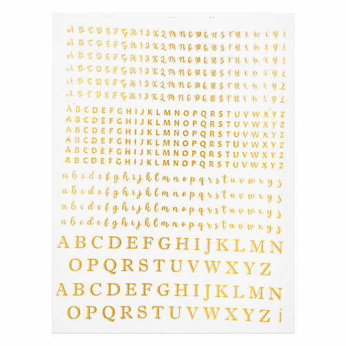 Alphabet Lettering Golden Embossed Insert Sheet A4 For Resin Art (TR403)