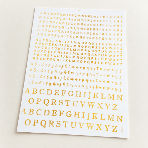Alphabet Lettering Golden Embossed Insert Sheet A4 For Resin Art (TR403) hover