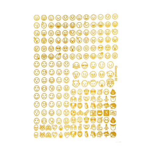 Emoji & Smiley Golden Embossed Insert Sheet A4 For Resin Art (TR899)