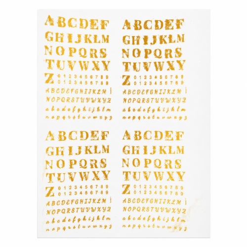 Floral Alphabet Mix Golden Embossed Insert Sheet A4 For Resin Art (TR407)