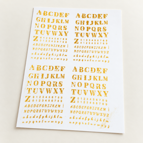 Floral Alphabet Mix Golden Embossed Insert Sheet A4 For Resin Art (TR407) hover