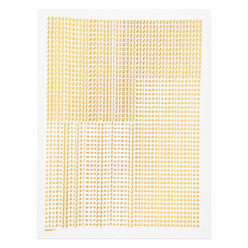 Mini Alphabet Golden Embossed Insert Sheet A4 For Resin Art (TR400)