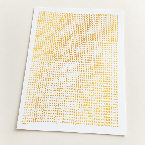Mini Alphabet Golden Embossed Insert Sheet A4 For Resin Art (TR400) hover