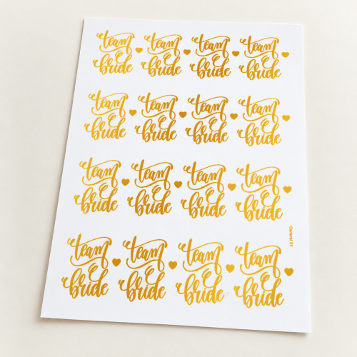 Team Bride Golden Embossed Insert Sheet A4 For Resin Art (TR900) hover