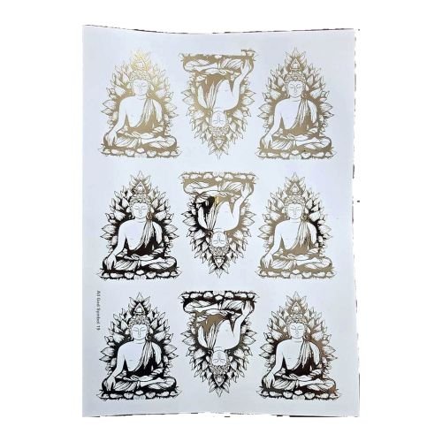 Buddha Lotus Motifs Golden Embossed Insert Sheet A4 For Resin Art (TR450)