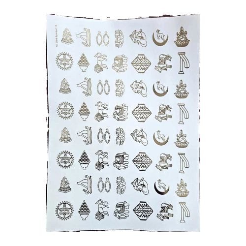 Jain Auspicious Motifs Golden Embossed Insert Sheet A4 For Resin Art (TR441)