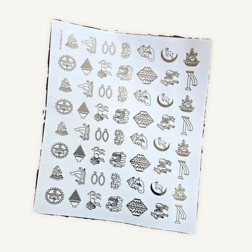 Jain Auspicious Motifs Golden Embossed Insert Sheet A4 For Resin Art (TR441) hover