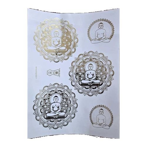 Jain Tirthankara Medallions Golden Embossed Insert Sheet A4 For Resin Art (TR438)