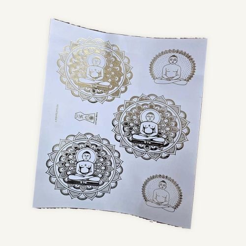 Jain Tirthankara Medallions Golden Embossed Insert Sheet A4 For Resin Art (TR438) hover