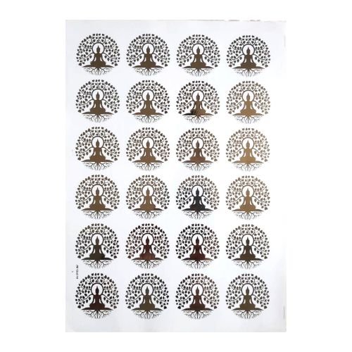 Meditation Tree Mini Motifs Golden Embossed Insert Sheet A4 For Resin Art (TR801)