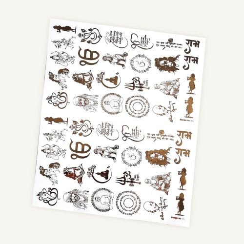 Mixed Devotional Motifs Golden Embossed Insert Sheet A4 For Resin Art (TR455) hover
