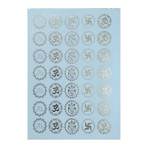 Om, Ganesh & Auspicious Symbols Golden Embossed Insert Sheet A4 For Resin Art (TR435)