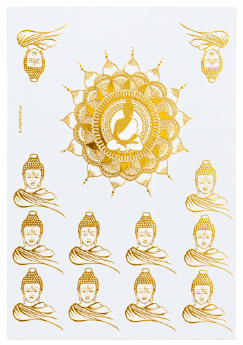 Buddha & Mandala Golden Embossed Insert Sheet A4 For Resin Art (TR449)
