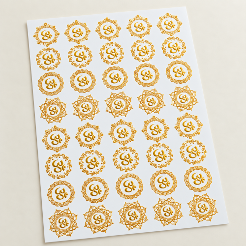 Decorative Om Medallions Golden Embossed Insert Sheet A4 For Resin Art (TR442) hover