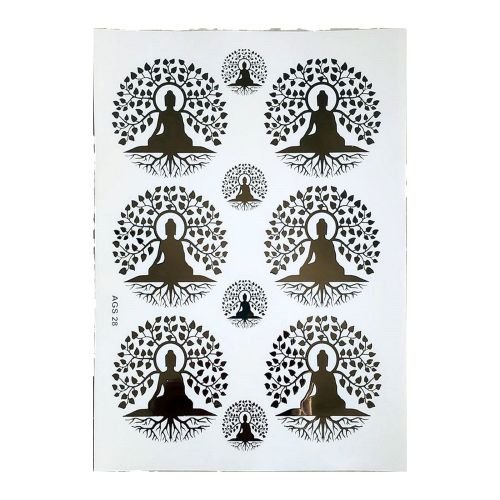 Meditation Tree Assortment Golden Embossed Insert Sheet A4 For Resin Art (TR887)