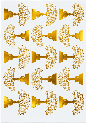 Meditation Tree Silhouettes Golden Embossed Insert Sheet A4 For Resin Art (TR446)