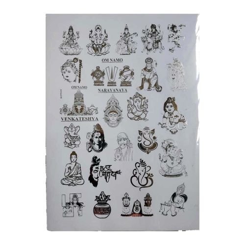 Mixed Deity Designs Golden Embossed Insert Sheet A4 For Resin Art (TR885)