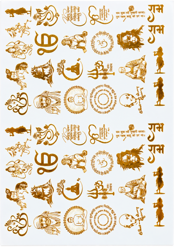 Mixed Devotional Motifs Golden Embossed Insert Sheet A4 For Resin Art (TR455)