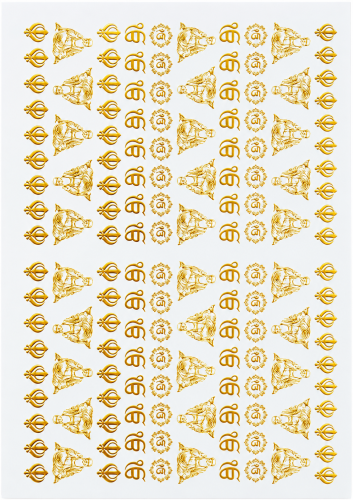 Mixed Spiritual Mini Motifs Golden Embossed Insert Sheet A4 For Resin Art (TR454)