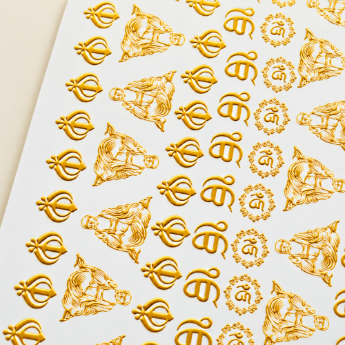 Mixed Spiritual Mini Motifs Golden Embossed Insert Sheet A4 For Resin Art (TR454) hover