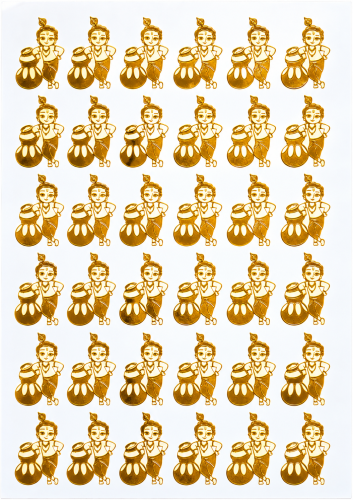 Baby Krishna Golden Embossed Insert Sheet A4 For Resin Art (TR803)