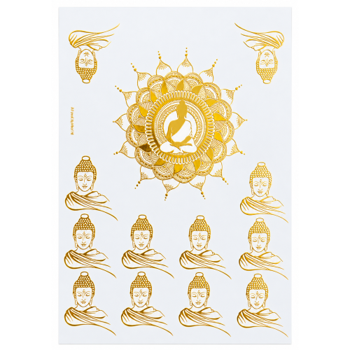 Buddha & Mandala Golden Embossed Insert Sheet A4 For Resin Art (TR449)