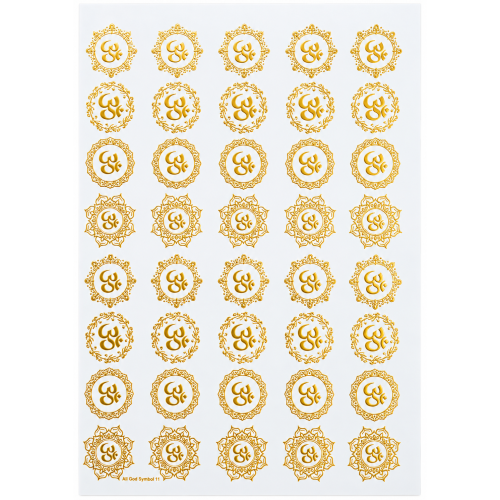Decorative Om Medallions Golden Embossed Insert Sheet A4 For Resin Art (TR442)