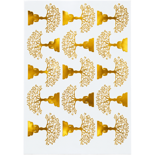 Meditation Tree Silhouettes Golden Embossed Insert Sheet A4 For Resin Art (TR446)
