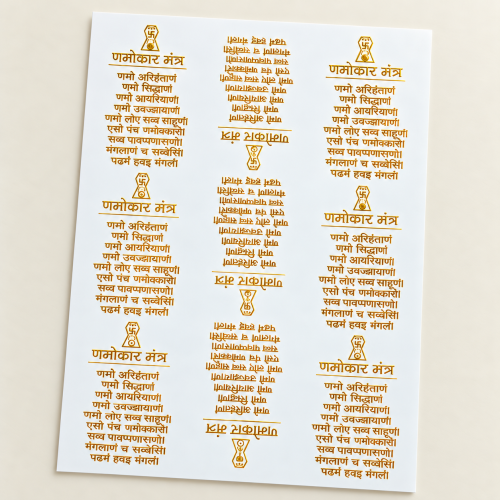 Navkar Mantra Golden Embossed Insert Sheet A4 For Resin Art (TR813) hover